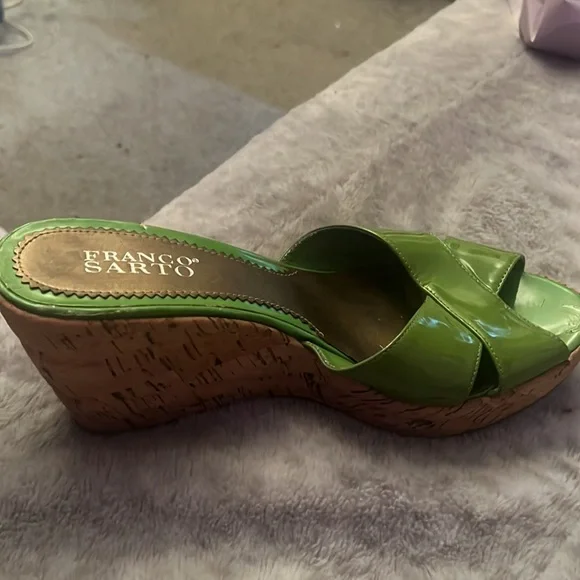 Franco Sarto Lime Green Wedges - Picture 2 of 3